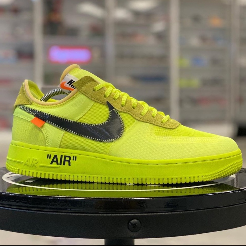 Authentic off white Air Force volt neon sneaker